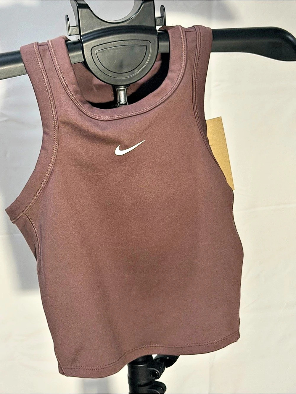Nike One Fitted Dri-FIT Cropped Tank Top Brown XS